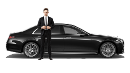 black car with chauffeur