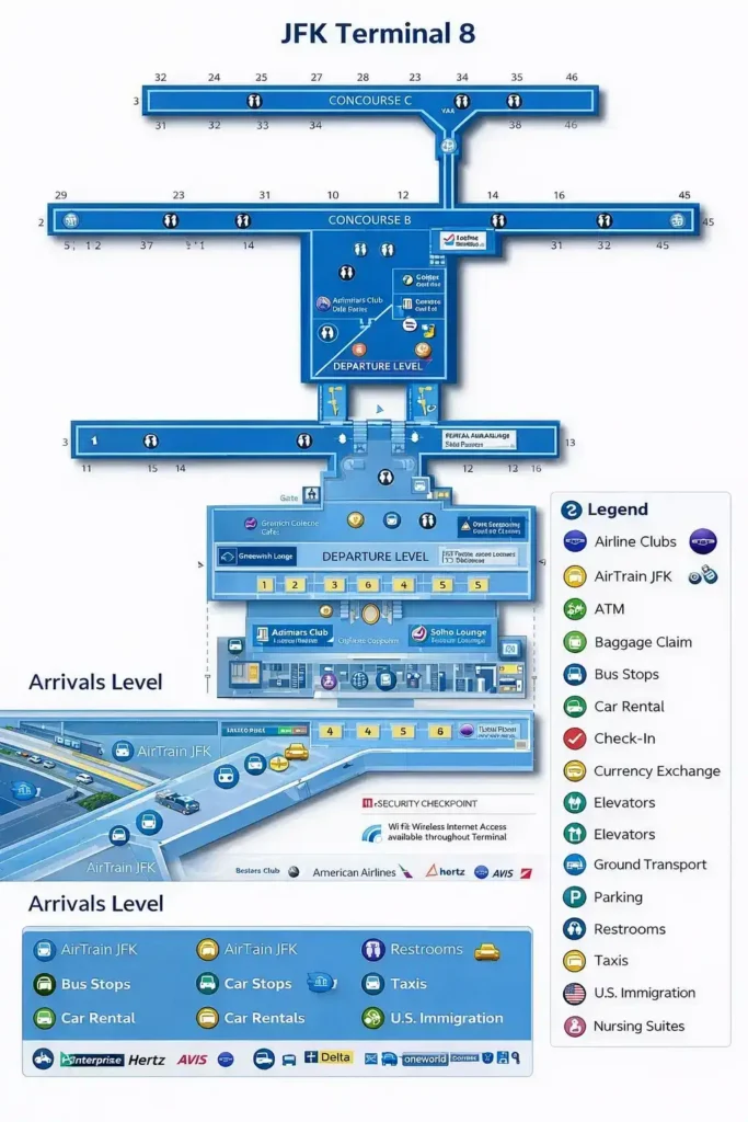 map of terminal 8 at jfk