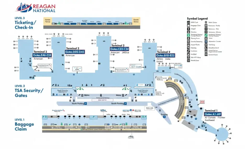 dca airport terminal map